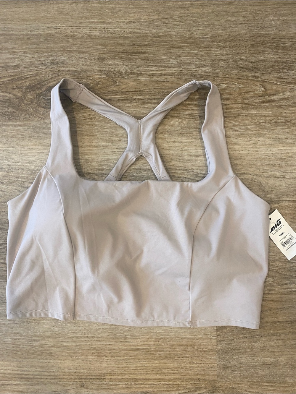 Avia Light Taupe Longline Racerback Sports Bra